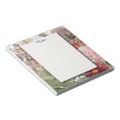 Rustieke Lavendel: Gingham en Wildbloemen Notitieblok (Schuin)