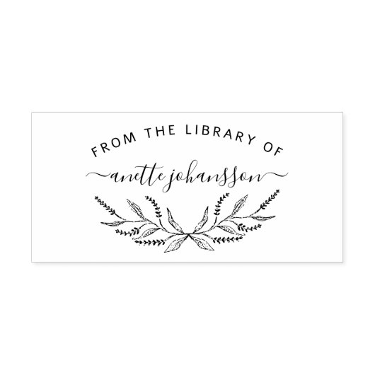 Rustieke Lavendel Handgeschreven aangepaste biblio Rubberstempel (Afrduk)