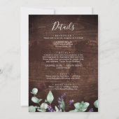 Rustieke Lavendel Houten Bloemen Alles In Een Huwe Kaart (Achterkant)