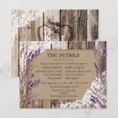 Rustieke Lavendel Houten Kant Details Kaart (Voorkant / Achterkant)