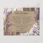 Rustieke Lavendel Houten Kant Details Kaart (Voorkant)