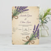 Rustieke Lavendel Huwelijksuitnodiging Kaart (Staand voorkant)