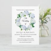 Rustieke Lavendel Hydrangea Bloemen Krans Bruiloft Kaart (Staand voorkant)