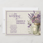 Rustieke Lavendel Lente Zomer Bloemen Bruiloft Kaart (Voorkant)