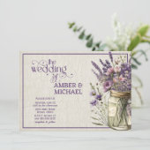 Rustieke Lavendel Lente Zomer Bloemen Bruiloft Kaart (Staand voorkant)