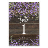 Rustieke Lavendel Lights Trouwtafel Nummer Kaart (Achterkant)