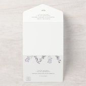 Rustieke Lavendel Maaltijd RSVP Modern Romantisch All In One Uitnodiging (Buitenkant)