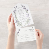 Rustieke Lavendel Maaltijd RSVP Modern Romantisch All In One Uitnodiging (Afscheurbaar)