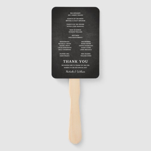 Rustieke Lavendel Mason Jar Trouwprogramma Handwaaier (Achterkant)