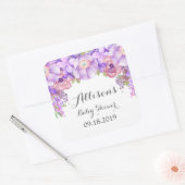Rustieke Lavendel Paarse Bloemen Baby shower Label (Envelop)