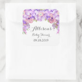 Rustieke Lavendel Paarse Bloemen Baby shower Label (Tas)