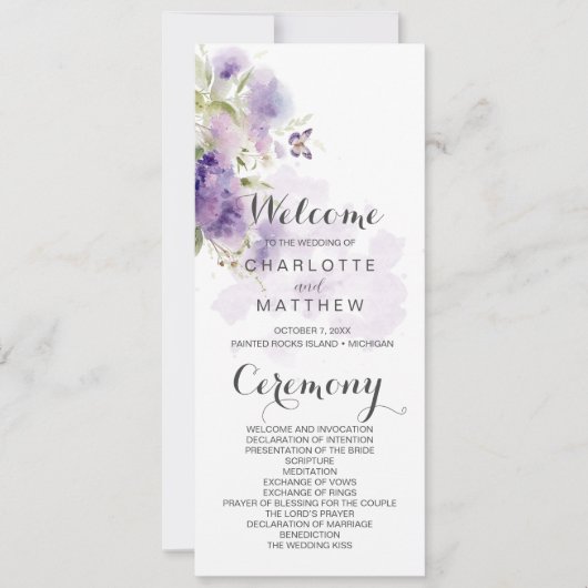 Rustieke Lavendel Paarse Bloemen Programma (Voorkant)