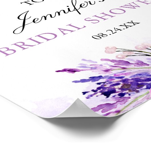 Rustieke lavendel paarse bruiloft welkom poster (Hoek)