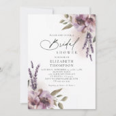 Rustieke Lavendel Paarse Floral Chic Vrijgezellenf Kaart (Voorkant)