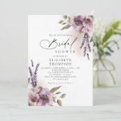 Rustieke Lavendel Paarse Floral Chic Vrijgezellenf Kaart (Staand voorkant)