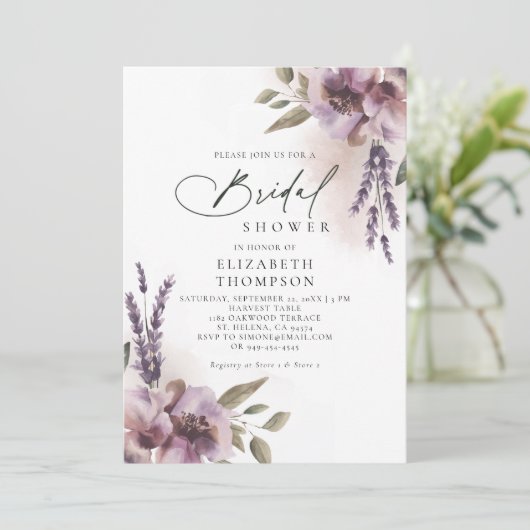 Rustieke Lavendel Paarse Floral Chic Vrijgezellenf Kaart (Staand voorkant)