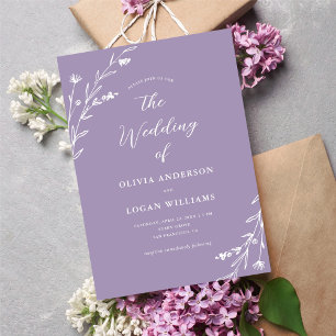 Rustieke Lavendel Paarse Wildflower Boho bruiloft Kaart