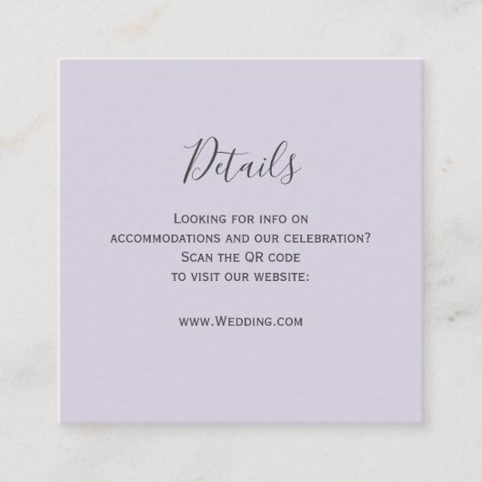 Rustieke Lavendel QR-code Details Kaart (Voorkant)