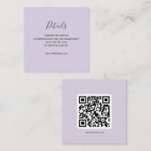 Rustieke Lavendel QR-code Details Kaart (Voorkant / Achterkant)