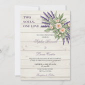 Rustieke Lavendel Roos huwelijksuitnodiging Kaart (Voorkant)