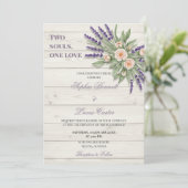 Rustieke Lavendel Roos huwelijksuitnodiging Kaart (Staand voorkant)