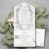 Rustieke Lavendel RSVP Details Modern Chic Wedding All In One Uitnodiging
