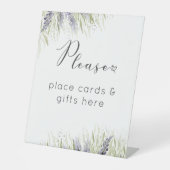 Rustieke Lavendel & Sage Vrijgezellenfeest Gift Reclamebord Met Voetstuk (Voorkant)