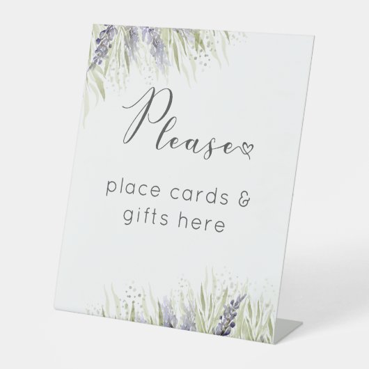 Rustieke Lavendel & Sage Vrijgezellenfeest Gift Reclamebord Met Voetstuk (Voorkant)