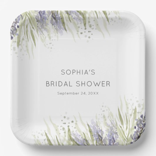 Rustieke Lavendel & Sage Vrijgezellenfeest Papieren Bordje (Voorkant)