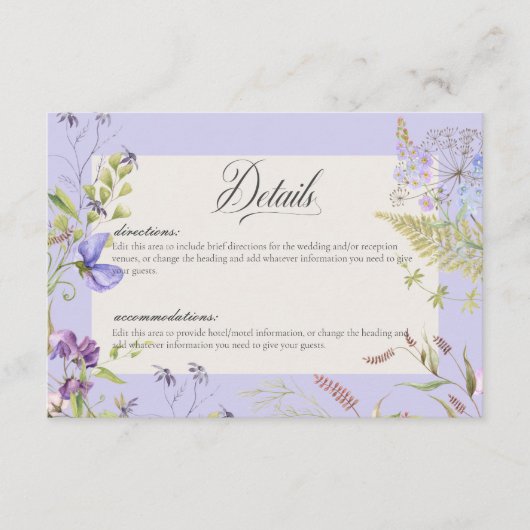 Rustieke Lavendel Sage Wildbloemen Lavendel Detail Informatiekaartje (Voorkant)