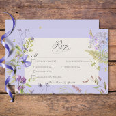 Rustieke Lavendel & Sage Wildbloemen Sage Diner RSVP Kaartje