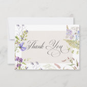 Rustieke Lavendel & Sage Wildbloemen Wit Bedankkaart (Voorkant)