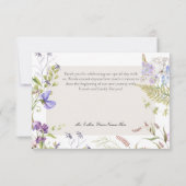 Rustieke Lavendel & Sage Wildbloemen Wit Bedankkaart (Achterkant)