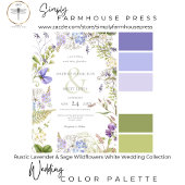 Rustieke Lavendel & Sage Wildbloemen Wit Kaart