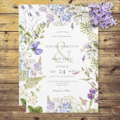 Rustieke Lavendel & Sage Wildbloemen Wit Kaart