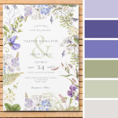 Rustieke Lavendel & Sage Wildbloemen Wit Kaart