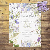 Rustieke Lavendel & Sage Wildbloemen Wit Save The Date