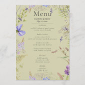 Rustieke Lavendel & Sage Wildflowers Sage Wedding Menu (Voorkant)