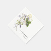 Rustieke Lavendel & Sage Wildflowers Witte Huwelij Servet (Hoek)