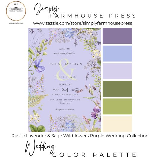 Rustieke Lavendel & Salie Wildbloemen Lavendel Kaart