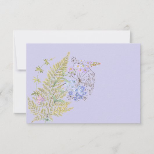 Rustieke Lavendel & Salie Wildbloemen Lavendel RSVP Kaartje (Achterkant)