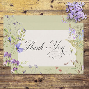 Rustieke Lavendel & Salie Wildbloemen Sage Bedankkaart