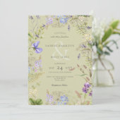 Rustieke Lavendel & Salie Wildbloemen Sage Kaart (Staand voorkant)