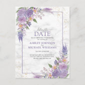 Rustieke Lavendel Sering Goud Bloemendesign Vertra Aankondigingskaart (Voorkant)