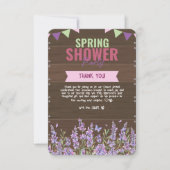 Rustieke Lavendel Spring Shower Party Baby shower Bedankkaart (Voorkant)
