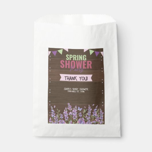 Rustieke Lavendel Spring Shower Party Baby shower Bedankzakje (Voorkant)