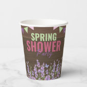 Rustieke Lavendel Spring Shower Party Baby shower Papieren Bekers (Achterkant)