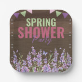 Rustieke Lavendel Spring Shower Party Baby shower Papieren Bordje (Voorkant)
