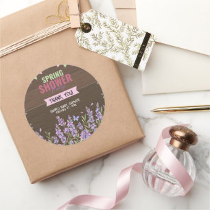 Rustieke Lavendel Spring Shower Party Baby shower Ronde Sticker