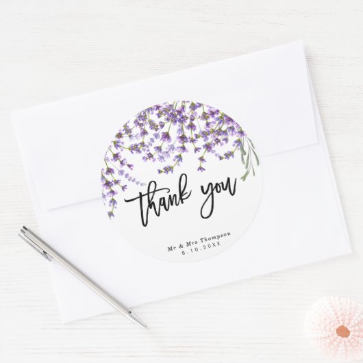 rustieke lavendel trouw bedank sticker (Envelop)